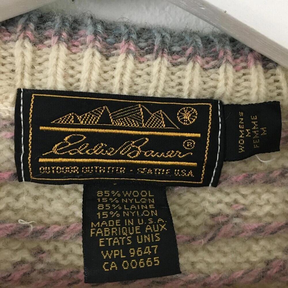 Vintage Eddie Bauer Women’s Fair Isle Wool Blend Sweater Size M - Picture 3 of 4